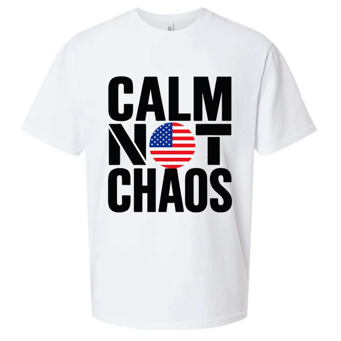 Calm Not Chaos Bold Political Sueded Cloud Jersey T-Shirt