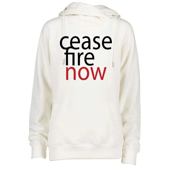 Ceasefire Now Womens Funnel Neck Pullover Hood