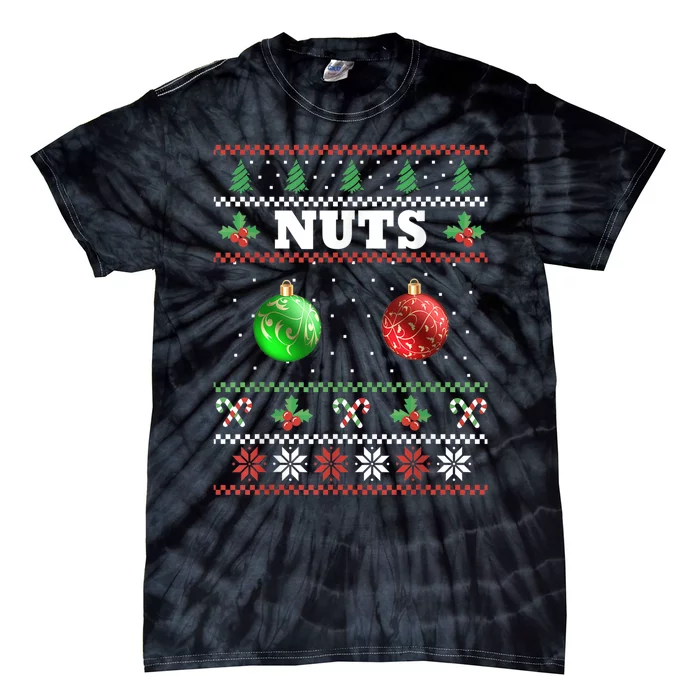 Chest Nuts Christmas  Ugly Matching Couple Chestnuts Tie-Dye T-Shirt