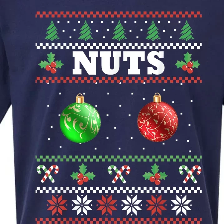 Chest Nuts Christmas  Ugly Matching Couple Chestnuts Sueded Cloud Jersey T-Shirt