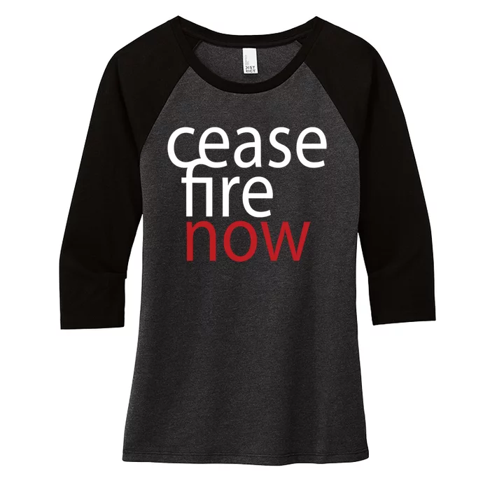 Ceasefire Now Women's Tri-Blend 3/4-Sleeve Raglan Shirt