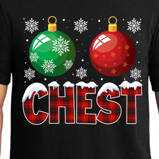 Chest Nuts Christmas Shirt Funny Matching Couple Chestnuts Pajama Set