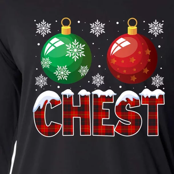 Chest Nuts Christmas Shirt Funny Matching Couple Chestnuts Cooling Performance Long Sleeve Crew