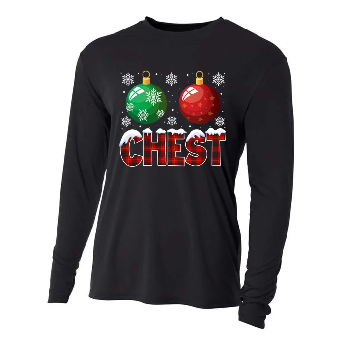 Chest Nuts Christmas Shirt Funny Matching Couple Chestnuts Cooling Performance Long Sleeve Crew