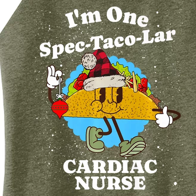 Cardiac Nurse Christmas Funny Taco Pun Cardiology Quote Women’s Perfect Tri Rocker Tank