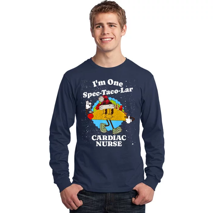 Cardiac Nurse Christmas Funny Taco Pun Cardiology Quote Tall Long Sleeve T-Shirt