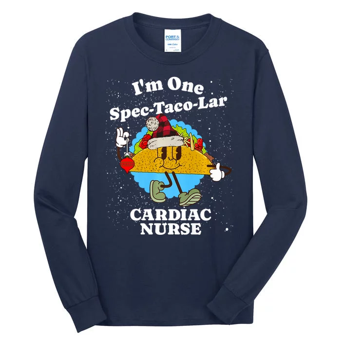 Cardiac Nurse Christmas Funny Taco Pun Cardiology Quote Tall Long Sleeve T-Shirt