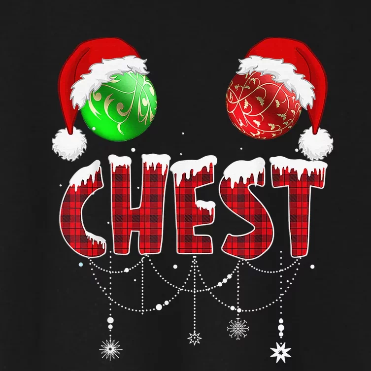 Chest Nuts Christmas Shirt Funny Matching Couple Chestnuts Women's Crop Top Tee