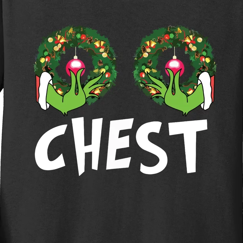 Chest Nuts Christmas Shirts Funny Matching Couple Chest Nuts Kids Long Sleeve Shirt