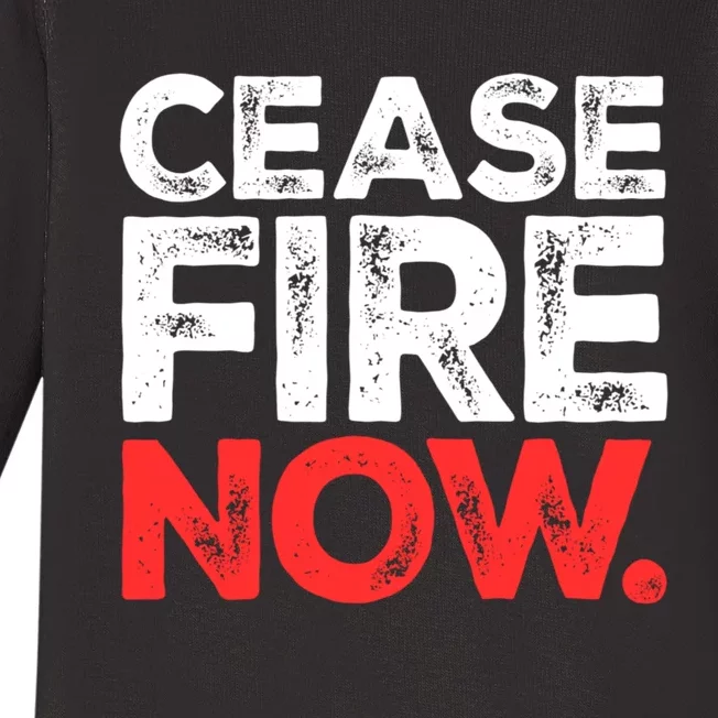 Ceasefire Now Baby Long Sleeve Bodysuit