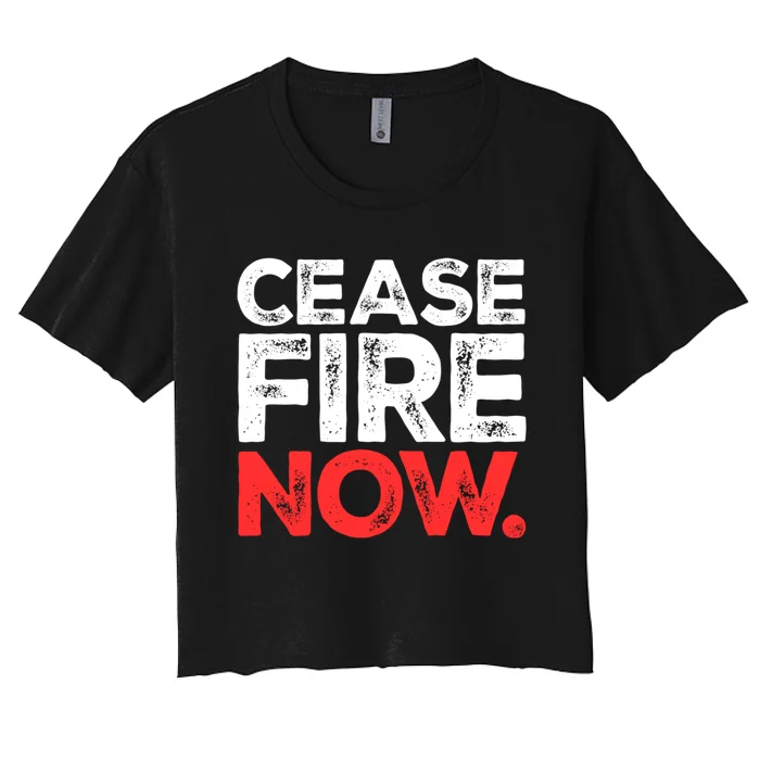 Ceasefire Now Women's Crop Top Tee