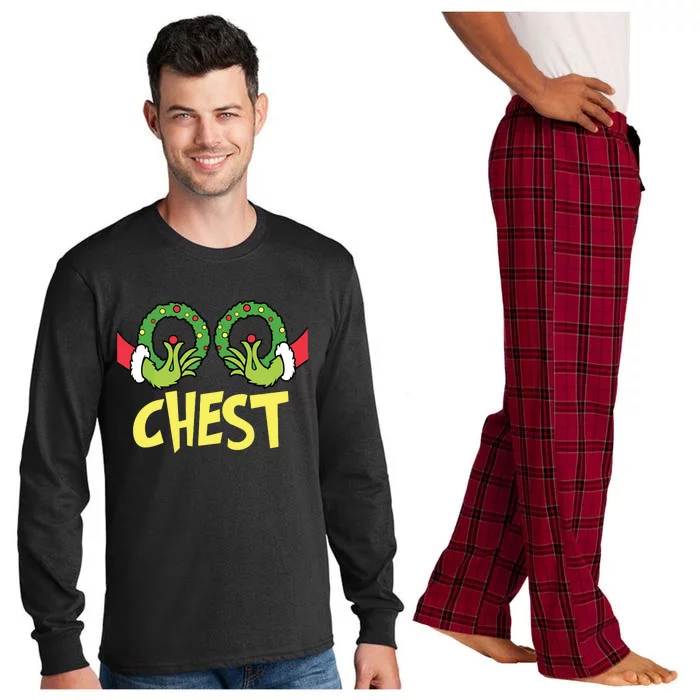 Chest Nuts Christmas Shirts Funny Matching Couple Chest Nuts Long Sleeve Pajama Set