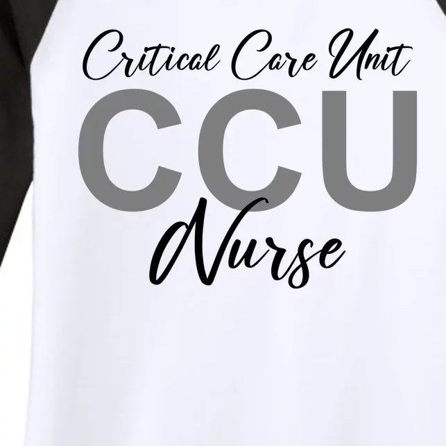 CCU Nurse Critical Care Unit Nursing Women's Tri-Blend 3/4-Sleeve Raglan Shirt