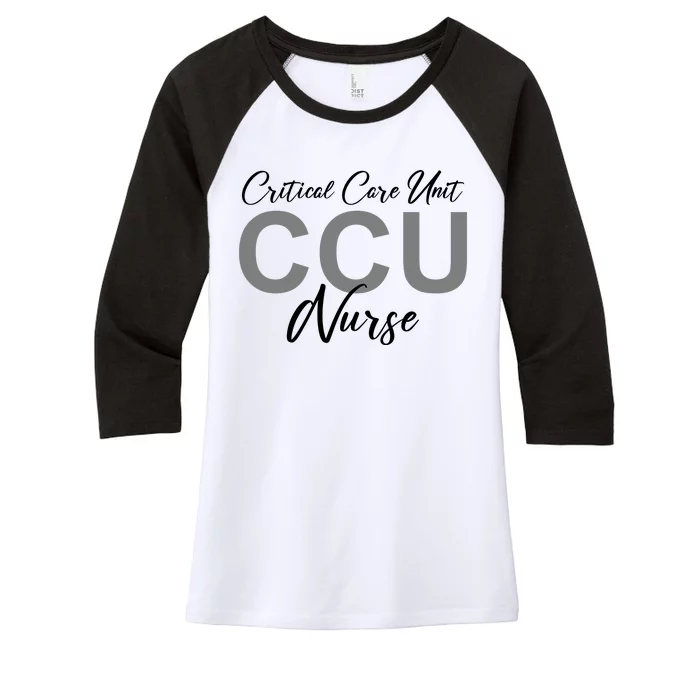 CCU Nurse Critical Care Unit Nursing Women's Tri-Blend 3/4-Sleeve Raglan Shirt