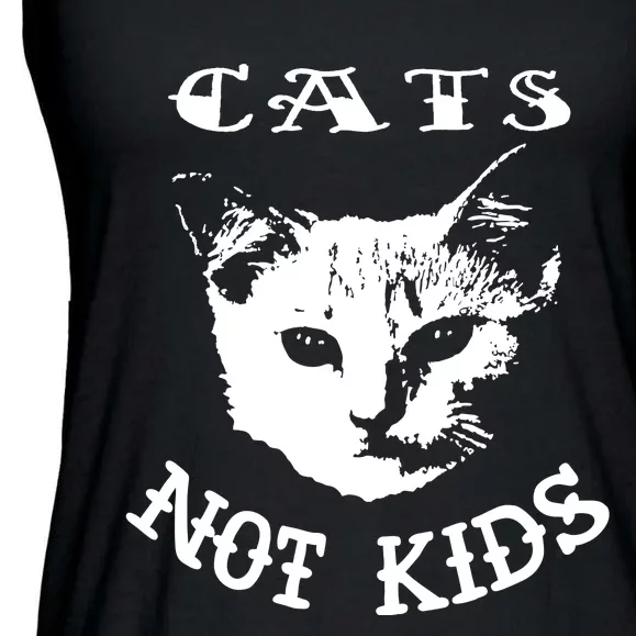 Cats Not Children Ladies Essential Flowy Tank