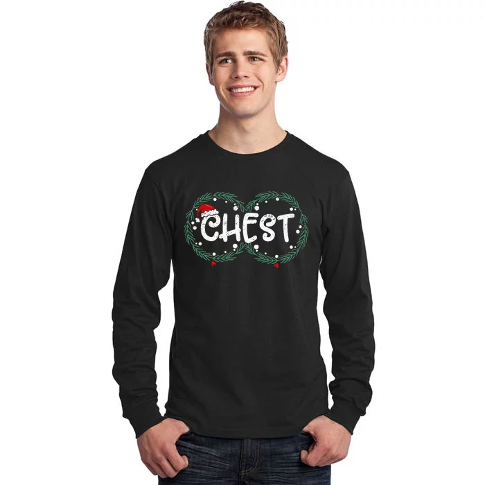 Chest Nuts Couple Christmas Pajama Chestnuts Xmas Gift Tall Long Sleeve T-Shirt