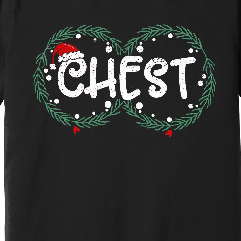 Chest Nuts Couple Christmas Pajama Chestnuts Xmas Gift Premium T-Shirt