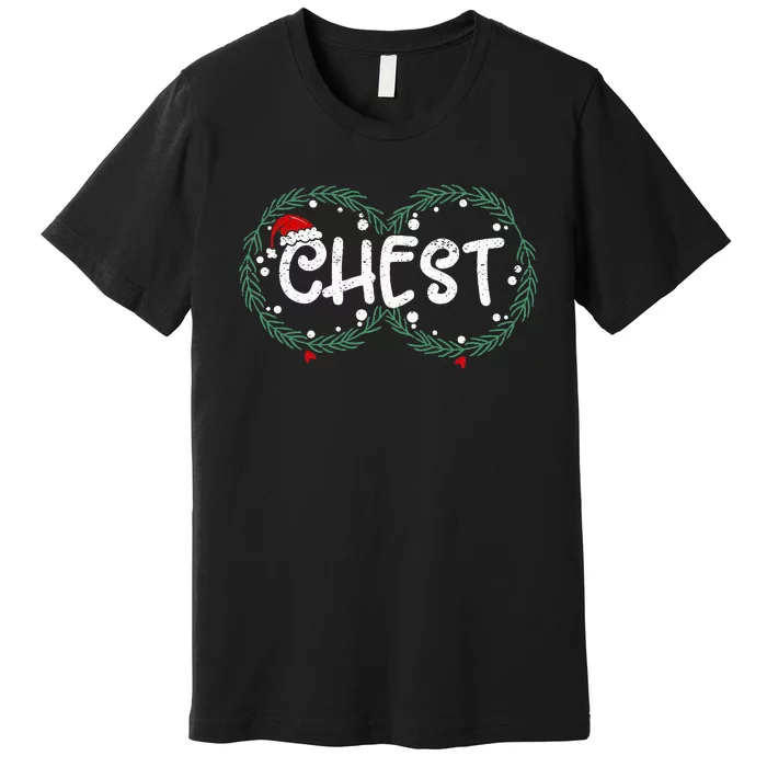 Chest Nuts Couple Christmas Pajama Chestnuts Xmas Gift Premium T-Shirt