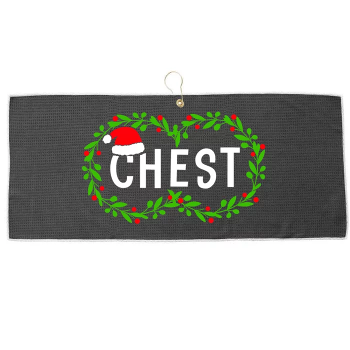 Chest Nuts Christmas Funny Matching Couple Chestnuts A Large Microfiber Waffle Golf Towel