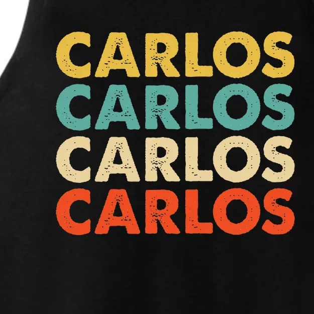 Carlos Name Ladies Tri-Blend Wicking Tank