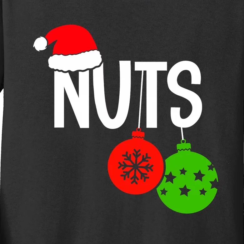 Chest Nuts Christmas Funny Matching Couple Chestnuts Kids Long Sleeve Shirt