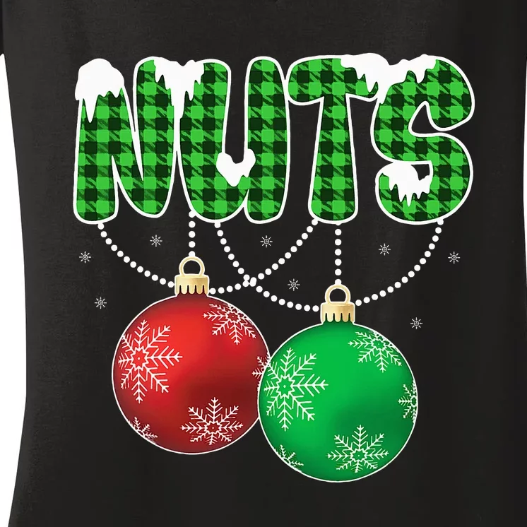 Chest Nuts Christmas Matching Couple Chestnuts Women's V-Neck T-Shirt