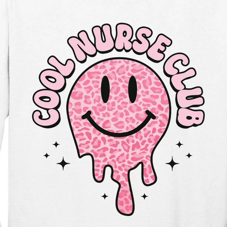 Cool Nurse Club Healthcare Worker Nurse Life Groovy Retro Tall Long Sleeve T-Shirt