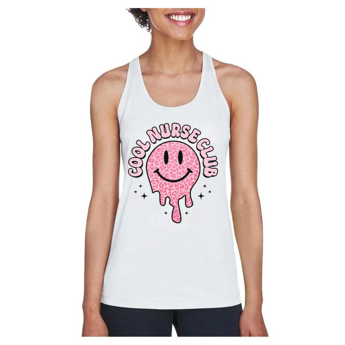 Cool Nurse Club Healthcare Worker Nurse Life Groovy Retro Women's Racerback Tank