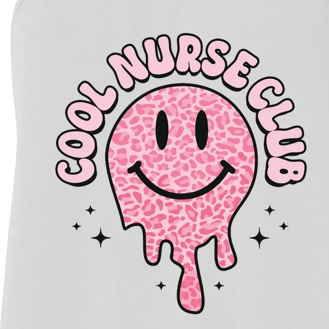 Cool Nurse Club Healthcare Worker Nurse Life Groovy Retro Women's Racerback Tank