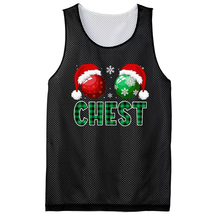 Chest Nuts Christmas Funny Matching Couple Mesh Reversible Basketball Jersey Tank