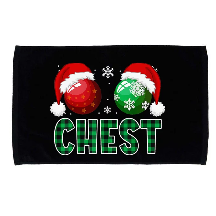 Chest Nuts Christmas Funny Matching Couple Microfiber Hand Towel