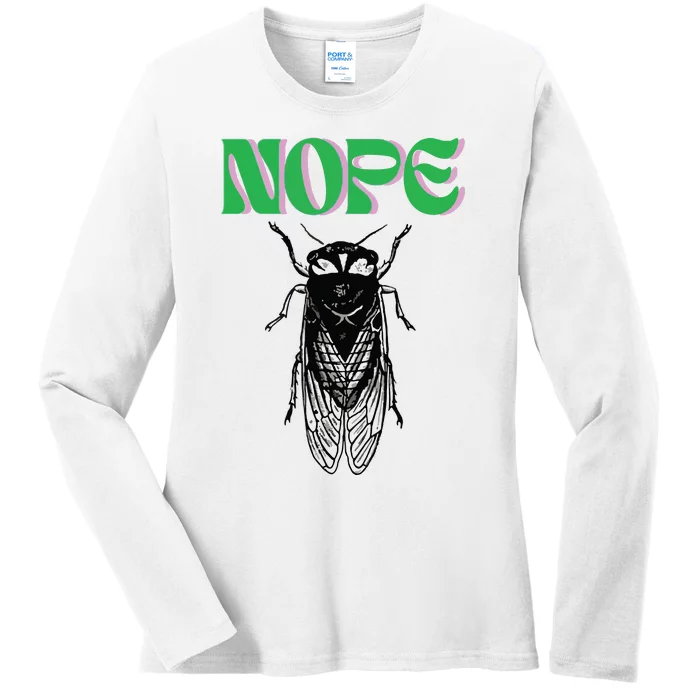 Cicada Nope Ladies Long Sleeve Shirt