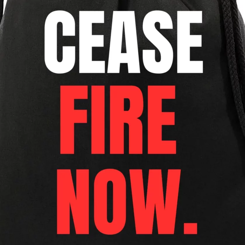 Ceasefire Now Drawstring Bag