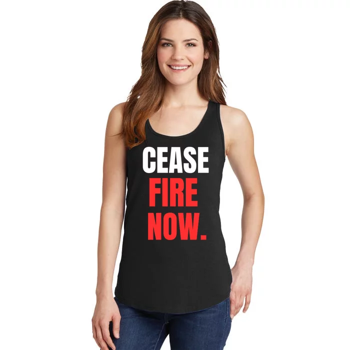 Ceasefire Now Ladies Essential Tank