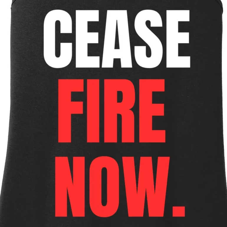 Ceasefire Now Ladies Essential Tank