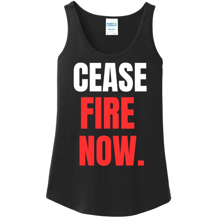 Ceasefire Now Ladies Essential Tank