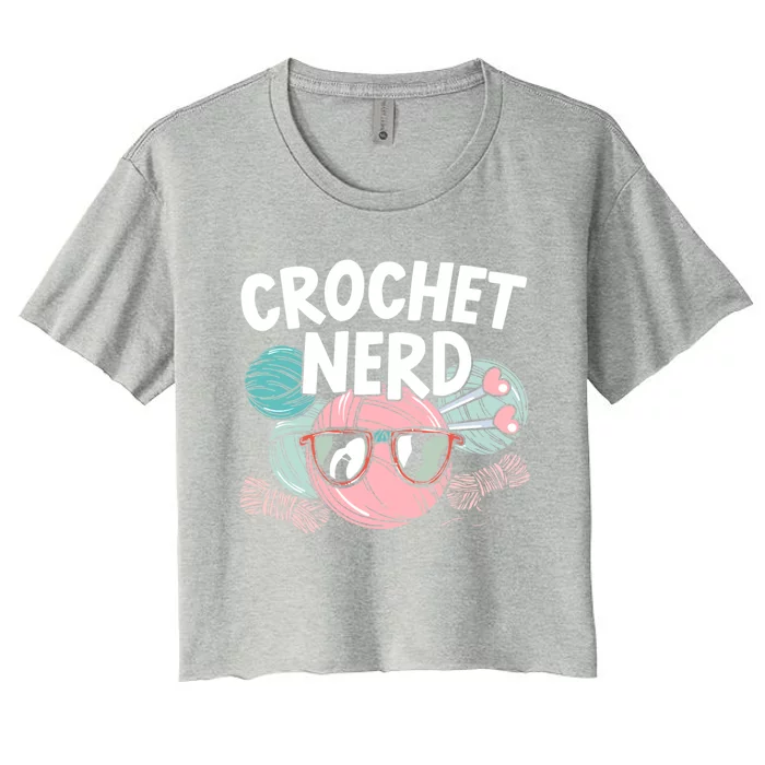 Crochet Nerd Crochet Lover Crocheting Gift Women's Crop Top Tee