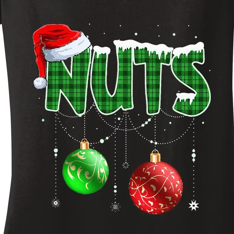 Chest Nuts Christmas Matching Couple Chestnuts Women's V-Neck T-Shirt