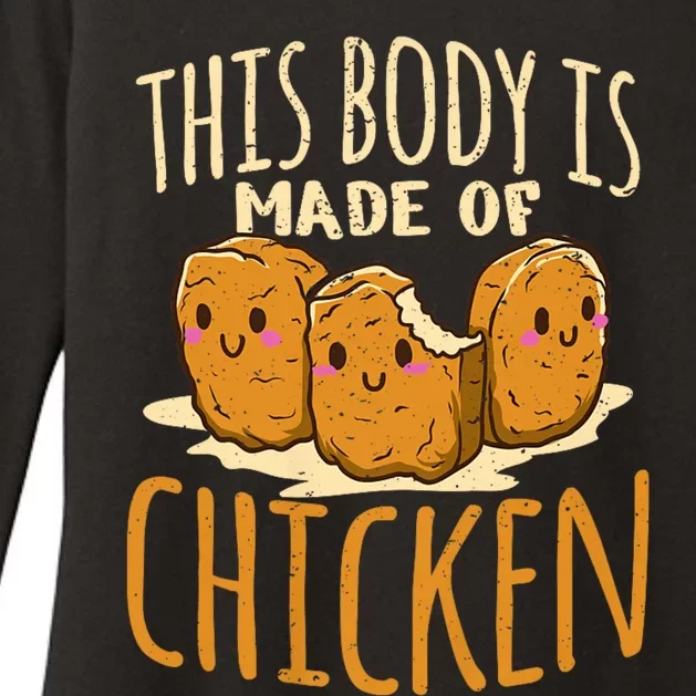 Chicken Nuggets Chicken Chicken Fast Food Funny Saying Womens CVC Long Sleeve Shirt