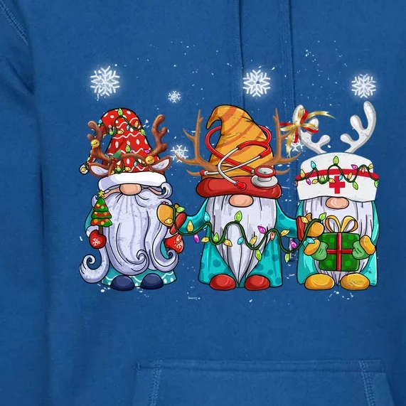 Cute Nurse Christmas Gnomes Cute Nurses Xmas Nursing Gift Premium Hoodie