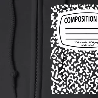 Composition Notebook Costume Matching Group Halloween Full Zip Hoodie