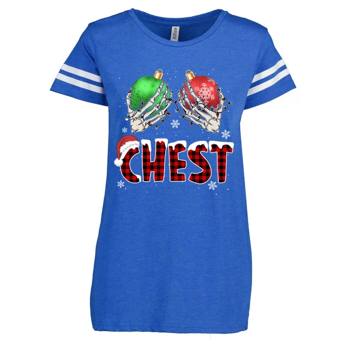 Chest Nuts Christmas Chestnuts Xmas Couple Matching Costume Meaningful Gift Enza Ladies Jersey Football T-Shirt