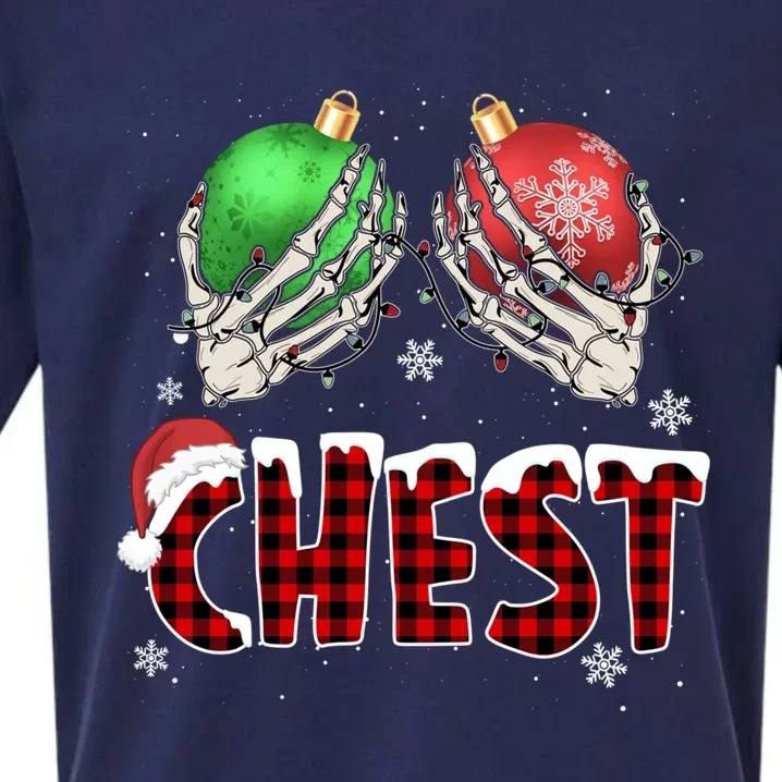 Chest Nuts Christmas Chestnuts Xmas Couple Matching Costume Meaningful Gift Sueded Cloud Jersey T-Shirt