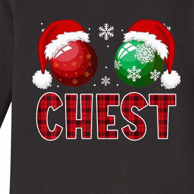 Chest Nuts Christmas Funny Matching Couple Chestnuts Baby Long Sleeve Bodysuit