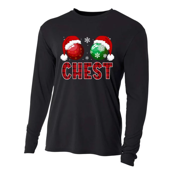 Chest Nuts Christmas Funny Matching Couple Chestnuts Cooling Performance Long Sleeve Crew