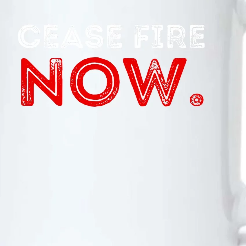 Ceasefire Now Black Color Changing Mug