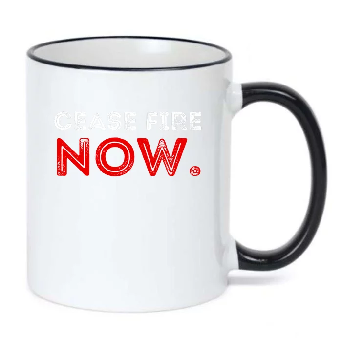 Ceasefire Now Black Color Changing Mug