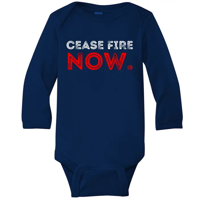 Ceasefire Now Baby Long Sleeve Bodysuit