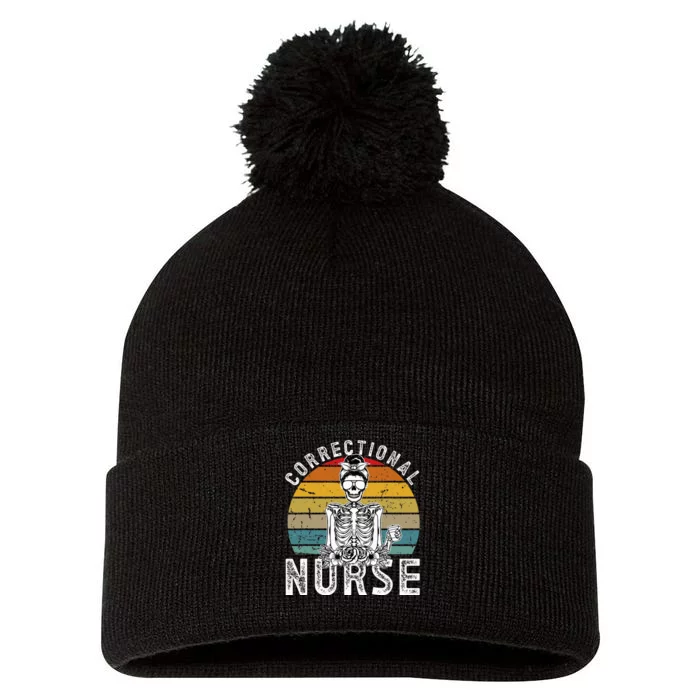 Correctional Nurse Corrections Nurse Correctional Nursing Pom Pom 12in Knit Beanie