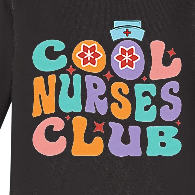 Cool Nurse Club Healthcare Worker Nurse Life Back Print Baby Long Sleeve Bodysuit